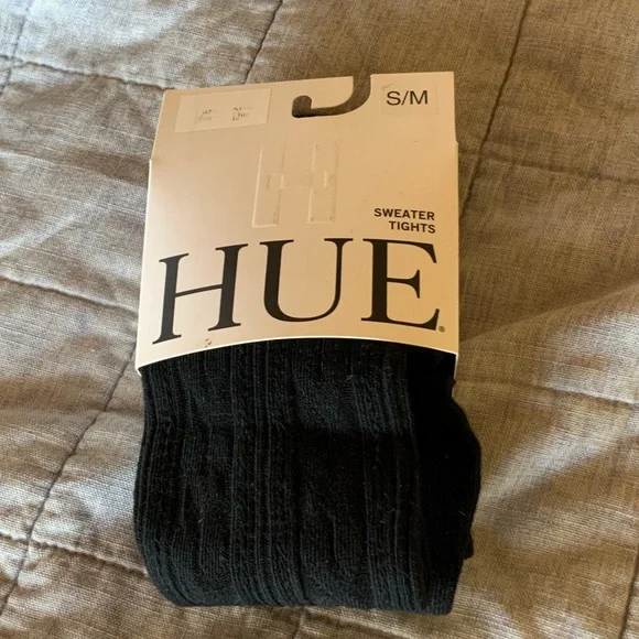 HUE women’s Black cable Sweater Tights - Picture 1 of 3